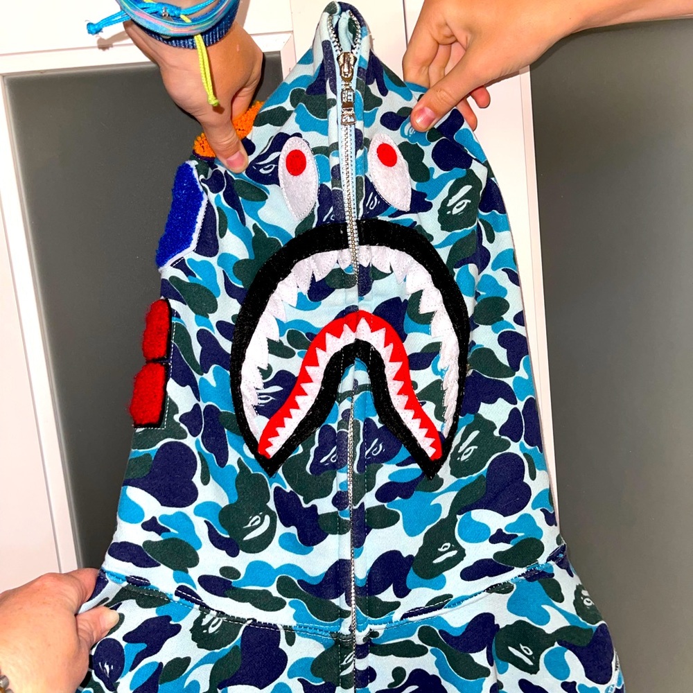 BAPE A Bathing Ape blue camo hoodie S
